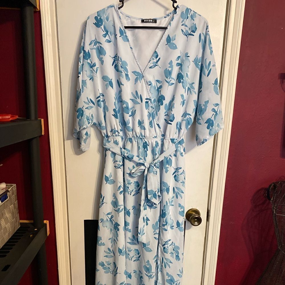 BFTBM Women’s XL Blue & White Floral Dress